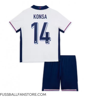 England Ezri Konsa #14 Replik Heimtrikot Kinder EM 2024 Kurzarm (+ Kurze Hosen)